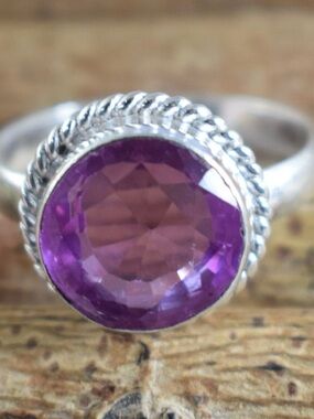 CERTIFIED 12.15CT NATURAL Pink Kunzite Round Cut 925 Sterling Silver Ring